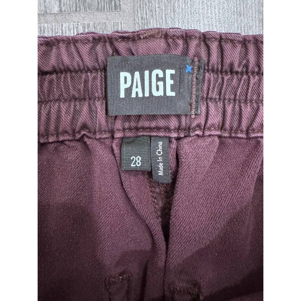 PAIGE Christy Off Duty High Rise Tapered Pant in Vintage Deep Berry Sz 28 Jogger